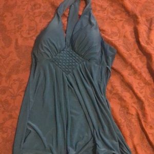 Blue Halter Top with built in padding